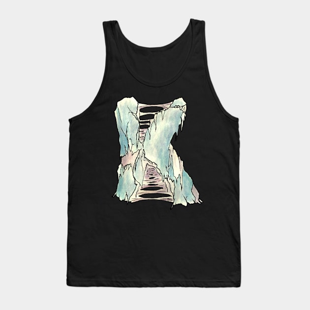 Dramabite Zombie K Letter Initial Typography Text Character Statement Tank Top by dramabite